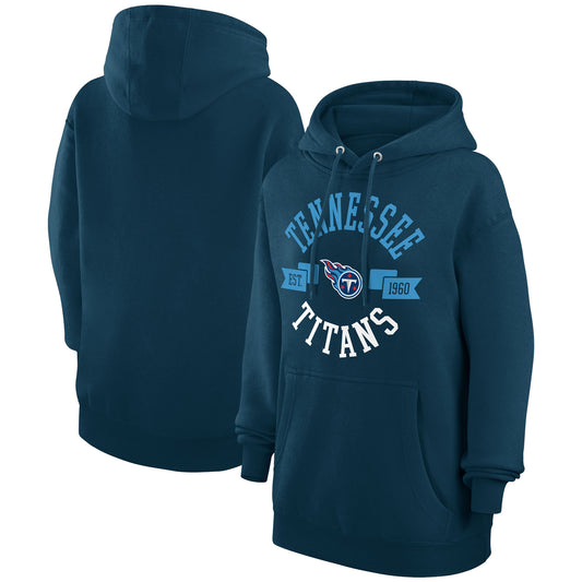 Women's G-III 4Her by Carl Banks Navy Tennessee Titans City Graphic Team Fleece Pullover Hoodie