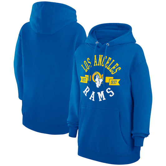 Women's G-III 4Her by Carl Banks Royal Los Angeles Rams City Graphic Team Fleece Pullover Hoodie