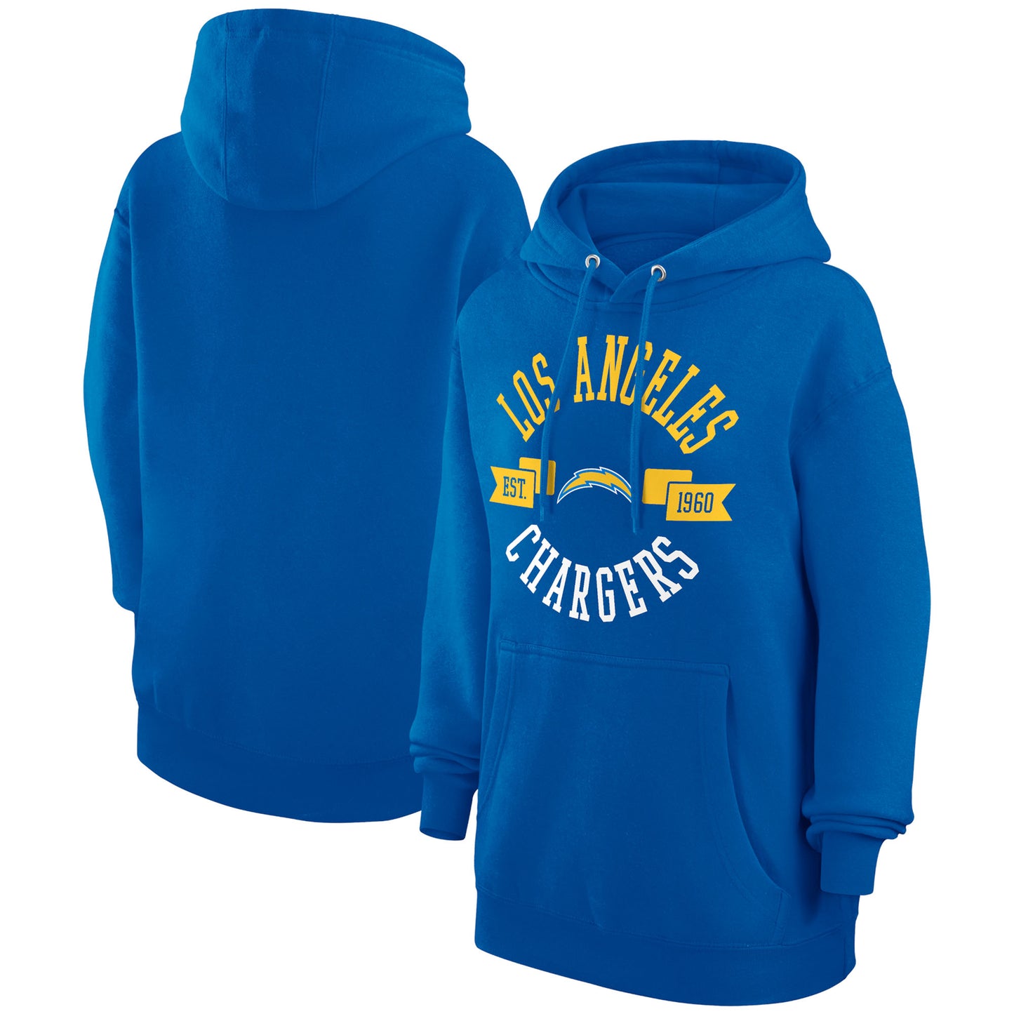 Women's G-III 4Her by Carl Banks Royal Los Angeles Chargers City Graphic Team Fleece Pullover Hoodie