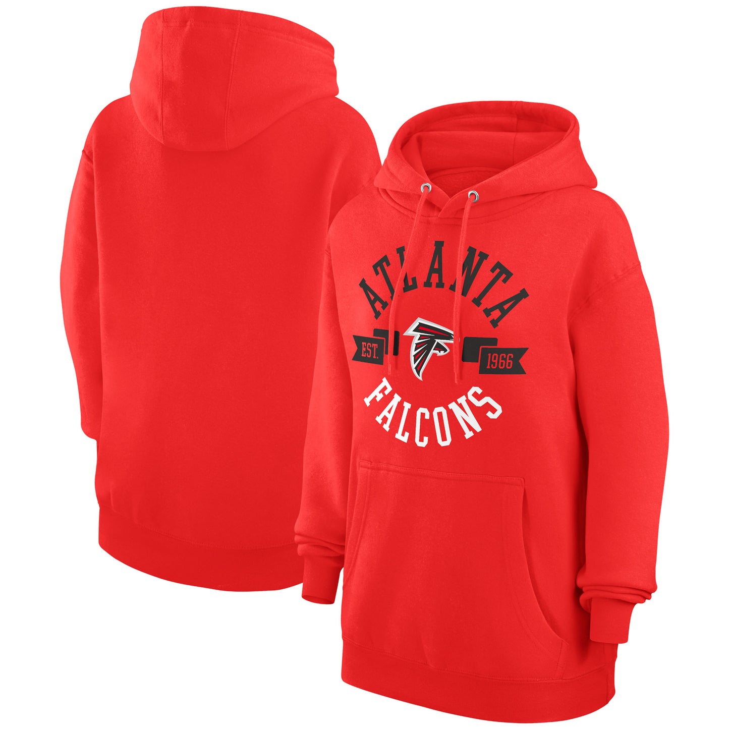 Women's G-III 4Her by Carl Banks Red Atlanta Falcons City Graphic Team Fleece Pullover Hoodie