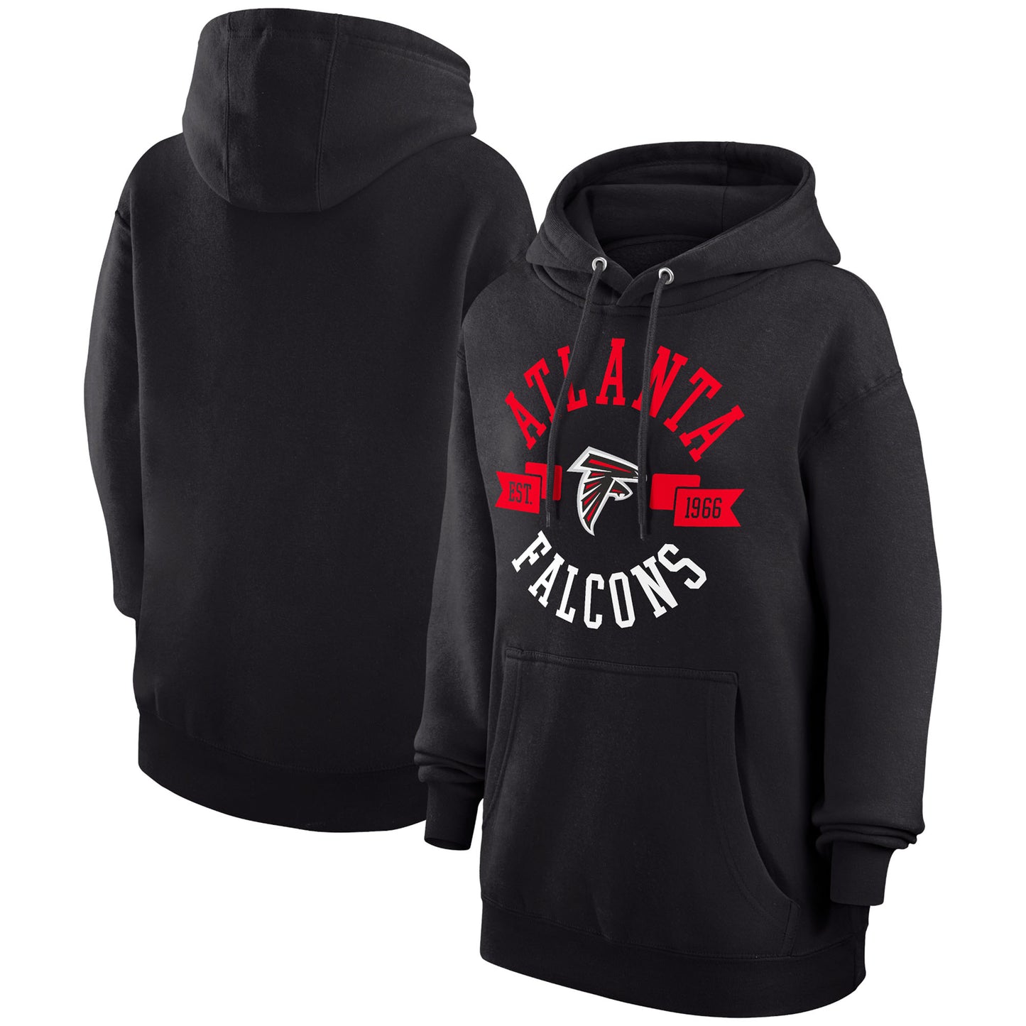 Women's G-III 4Her by Carl Banks Black Atlanta Falcons City Graphic Team Fleece Pullover Hoodie