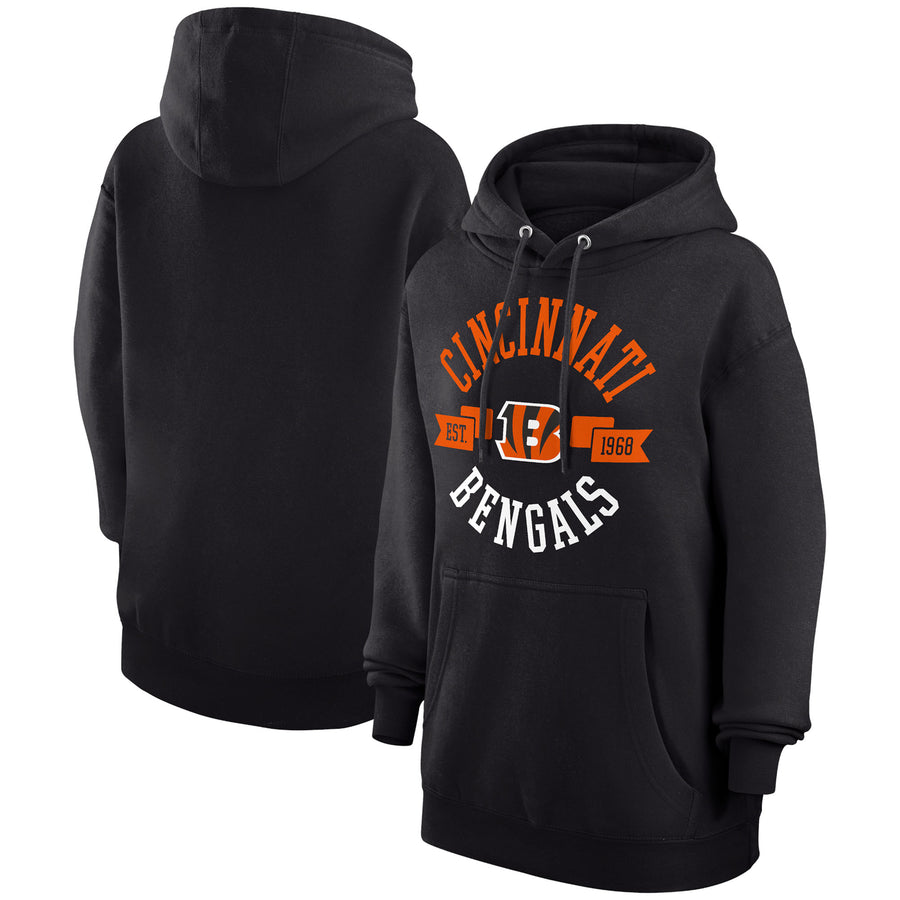 Women's G-III 4Her by Carl Banks Black Cincinnati Bengals City Graphic Team Fleece Pullover Hoodie