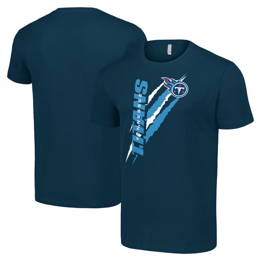 Men's Starter  Navy Tennessee Titans Color Scratch T-Shirt