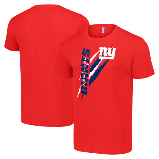 Men's Starter  Red New York Giants Color Scratch T-Shirt