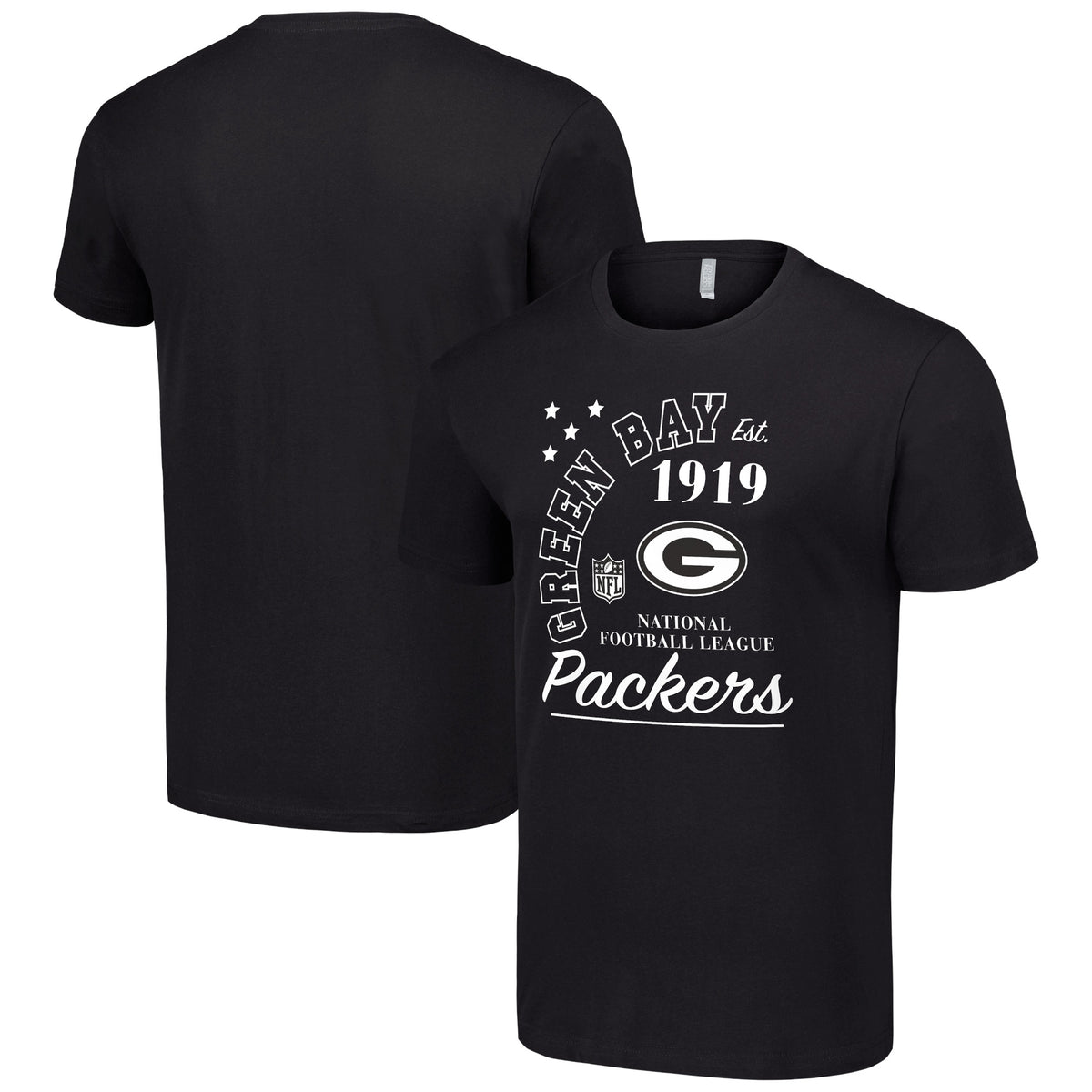 Men's Starter  Black Green Bay Packers City Arch Team T-Shirt