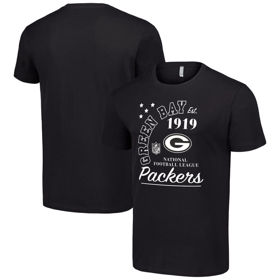 Men's Starter  Black Green Bay Packers City Arch Team T-Shirt