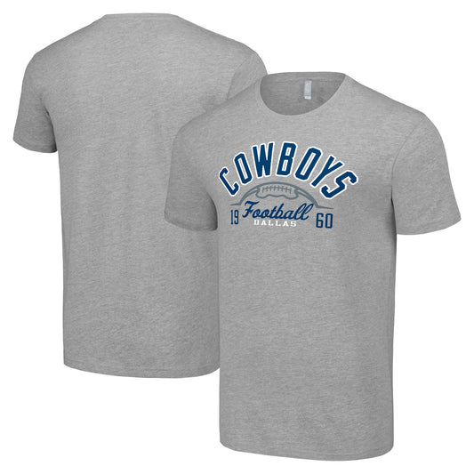 Men's Starter  Heather Gray Dallas Cowboys Half Ball Team T-Shirt