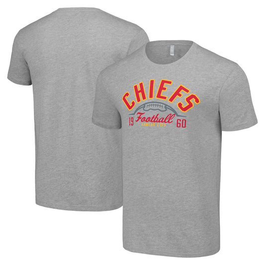 Men's Starter  Heather Gray Kansas City Chiefs Half Ball Team T-Shirt