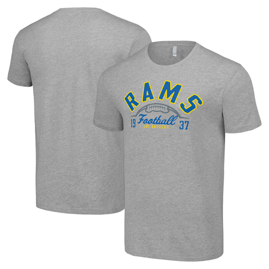 Men's Starter  Heather Gray Los Angeles Rams Half Ball Team T-Shirt