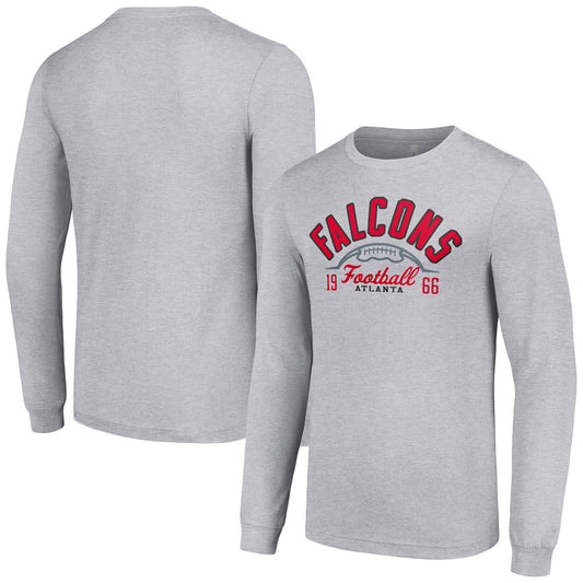 Men's Starter  Heather Gray Atlanta Falcons Half Ball Team Long Sleeve T-Shirt