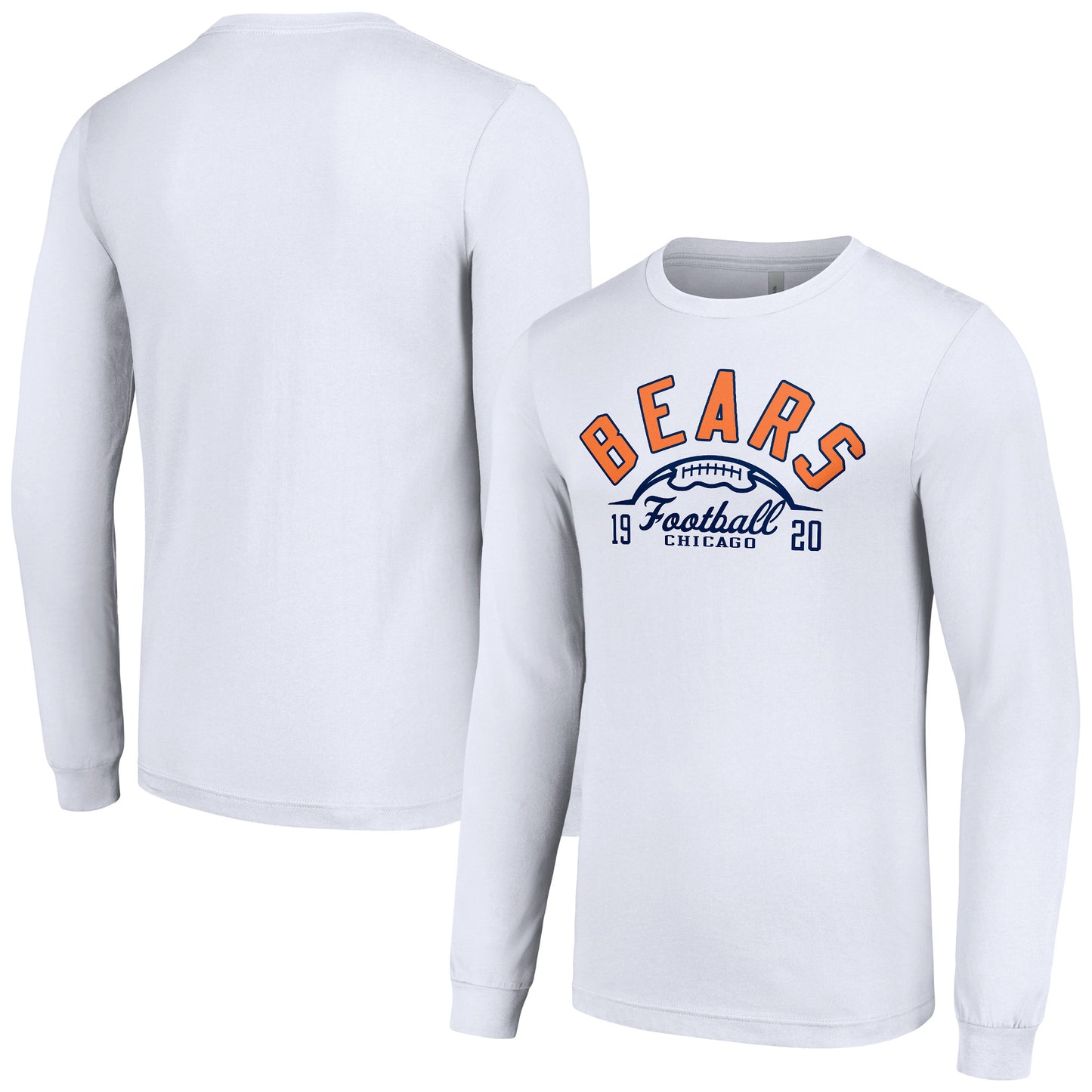 Men's Starter  White Chicago Bears Half Ball Team Long Sleeve T-Shirt