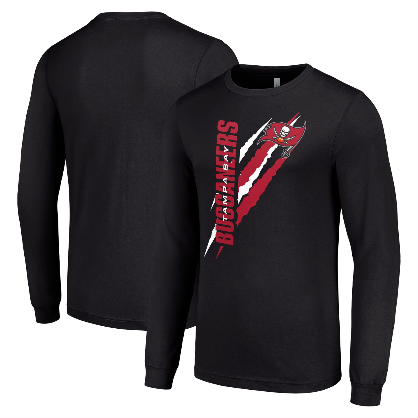 Men's Starter  Black Tampa Bay Buccaneers Color Scratch Long Sleeve T-Shirt