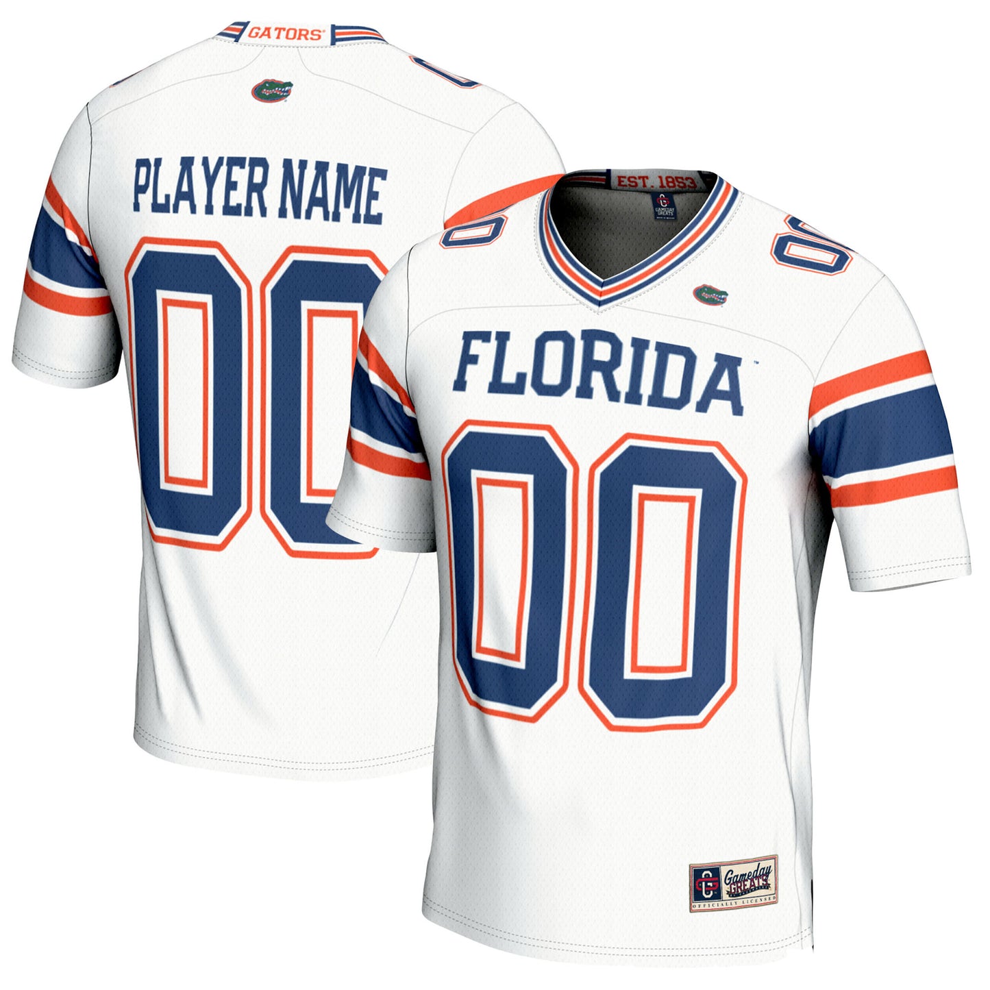 Men's GameDay Greats White Florida Gators NIL Pick-A-Player Football Jersey