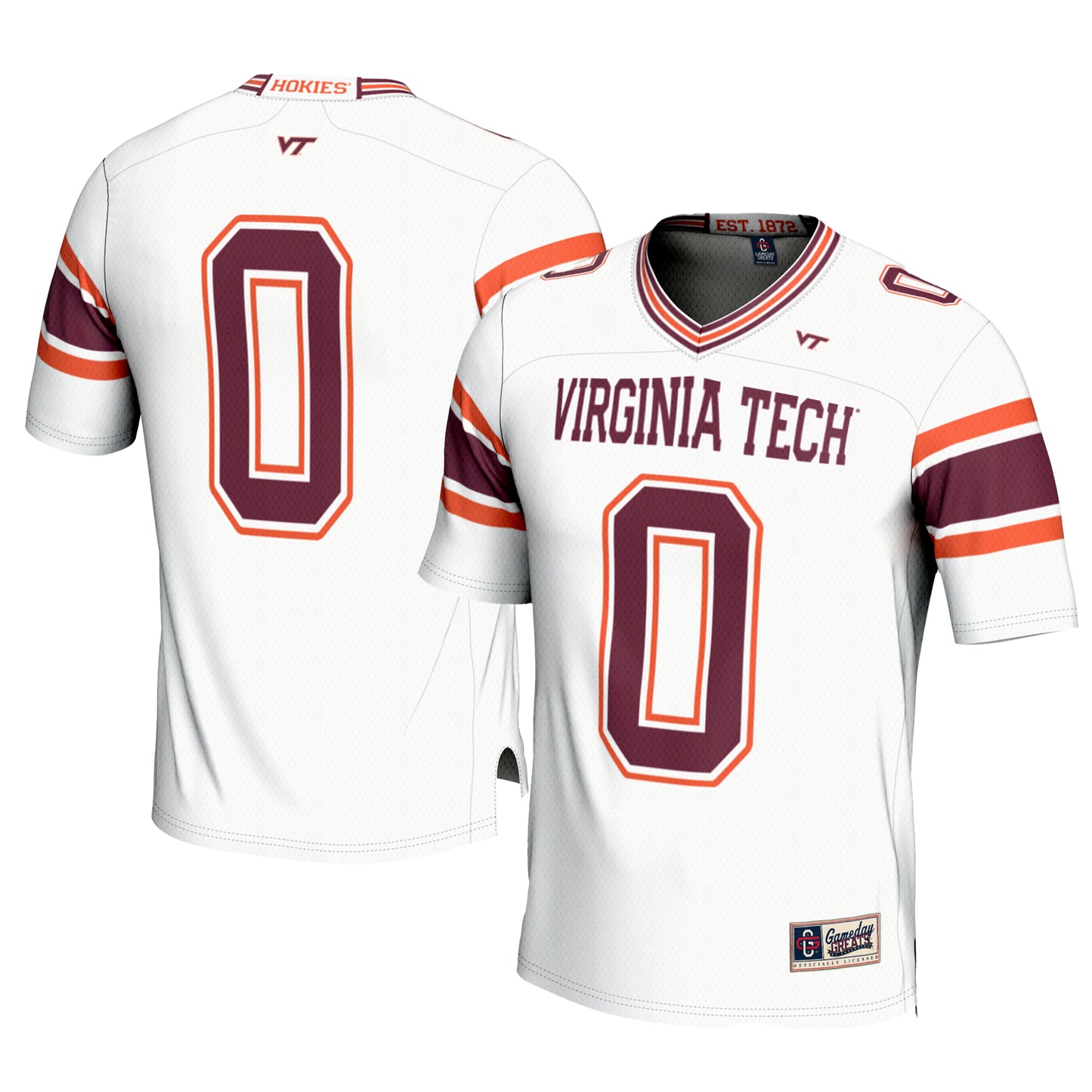 Men's GameDay Greats #0 White Virginia Tech Hokies Football Jersey