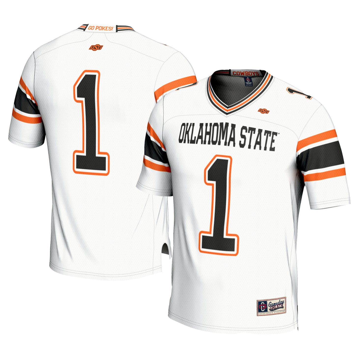 Men's GameDay Greats #1 White Oklahoma State Cowboys Football Jersey