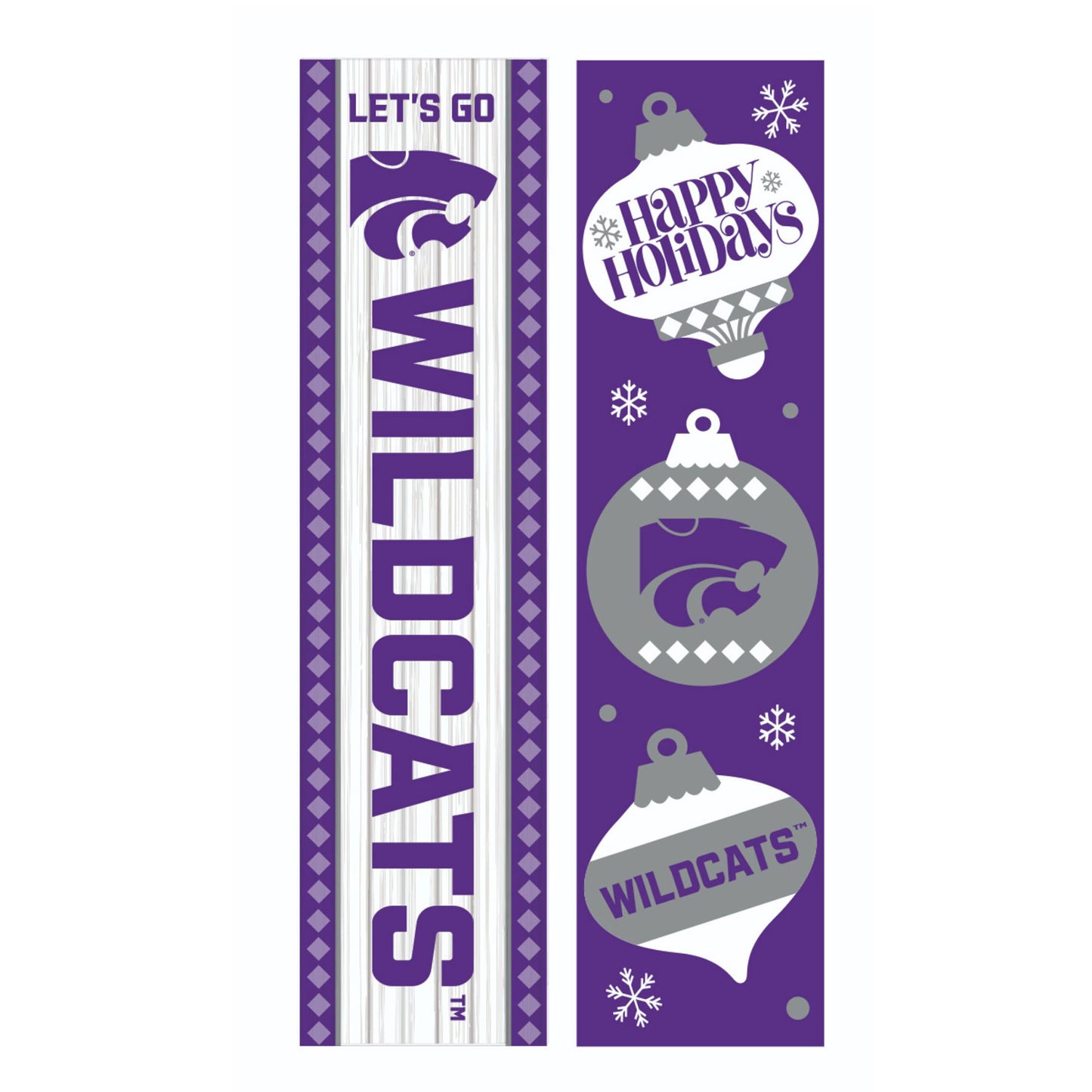 Kansas State Wildcats 47" Double Sided Christmas Leaner Fan Sign