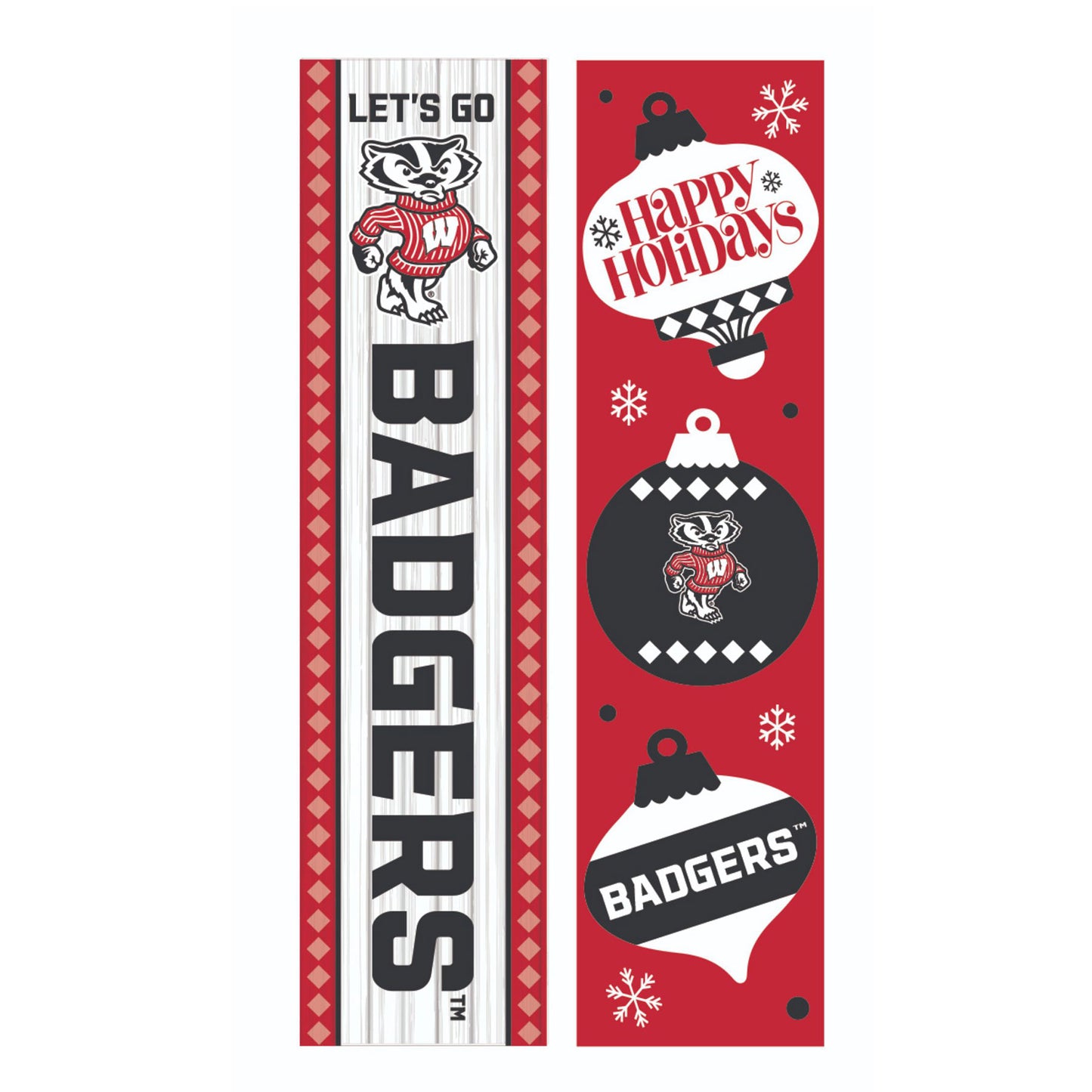 Wisconsin Badgers 47" Double Sided Christmas Leaner Fan Sign