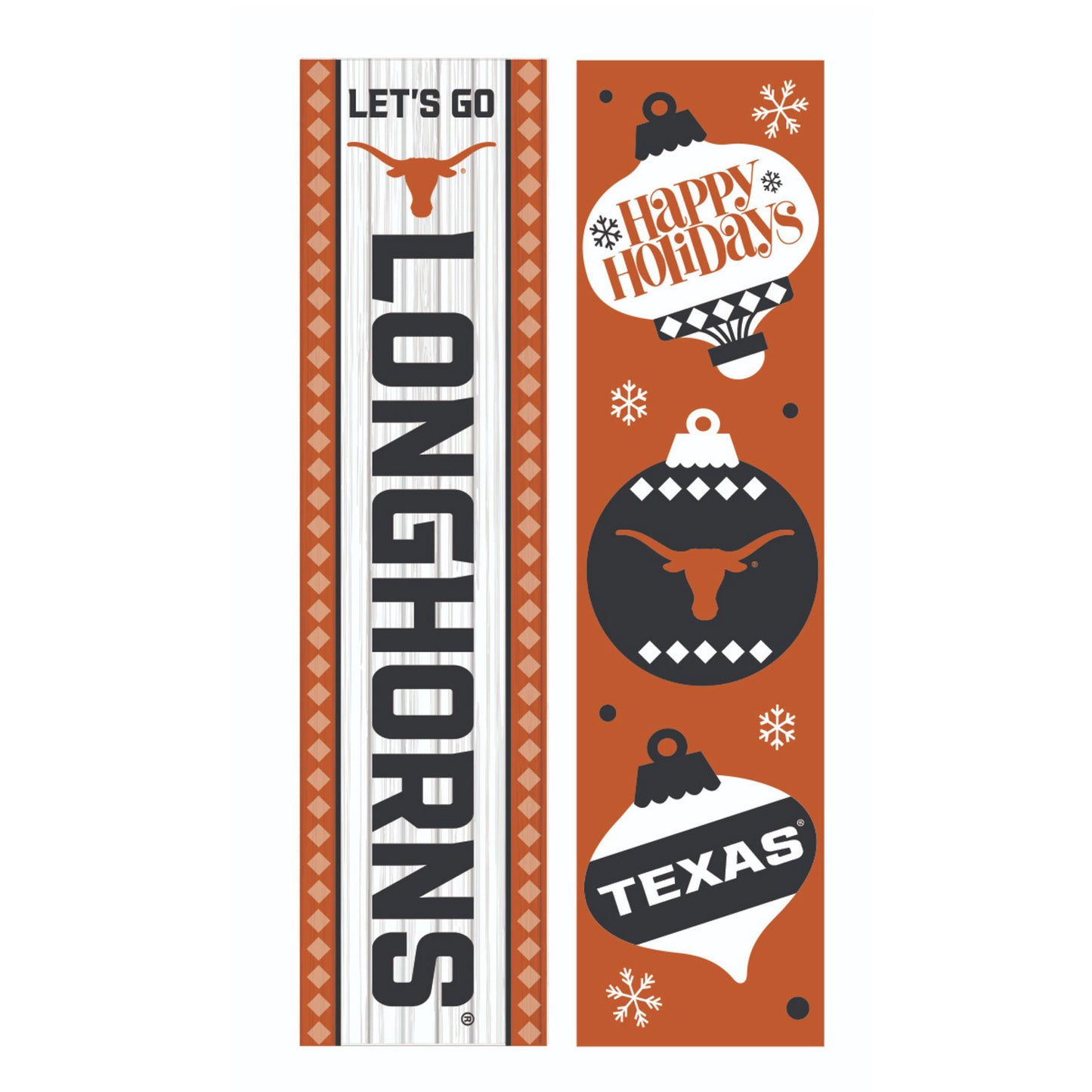 Texas Longhorns 47" Double Sided Christmas Leaner Fan Sign