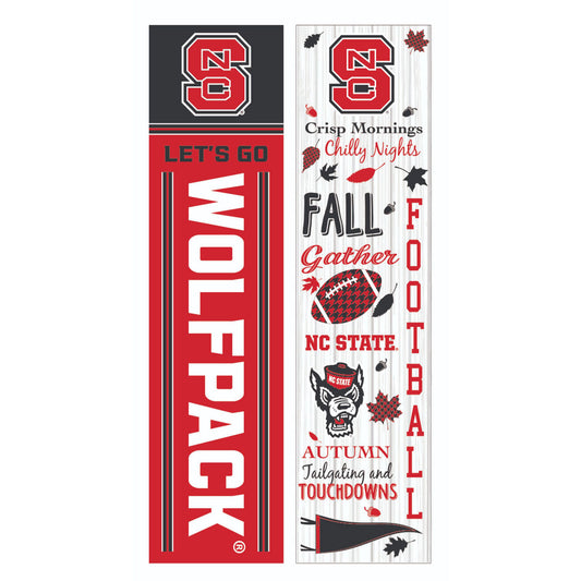 NC State Wolfpack 47" Double Sided Fall Leaner Fan Sign