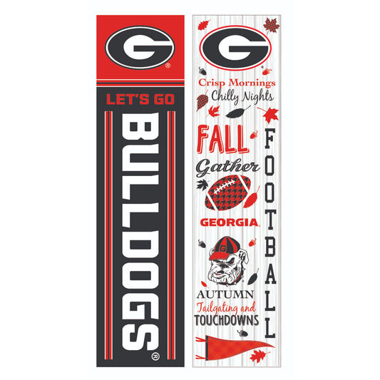 Georgia Bulldogs 47" Double Sided Fall Leaner Fan Sign