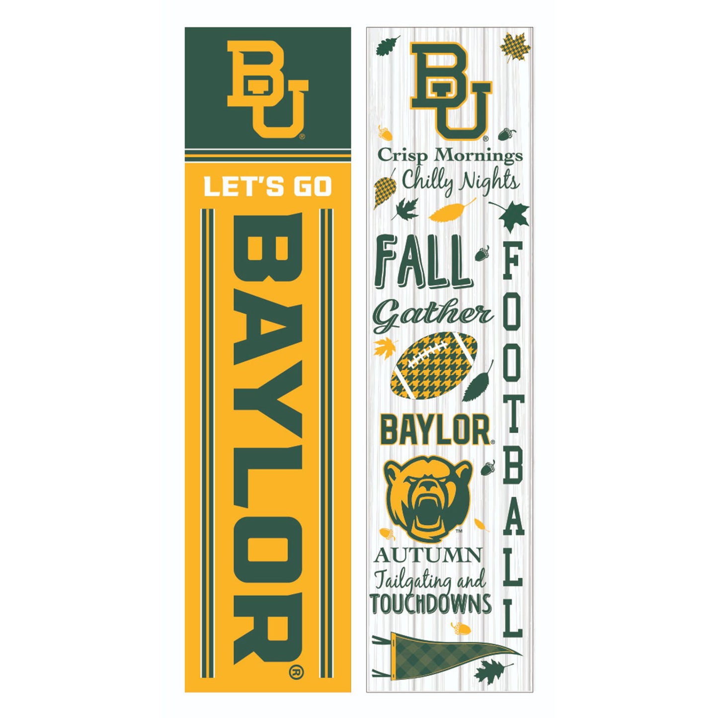 Baylor Bears 47" Double Sided Fall Leaner Fan Sign