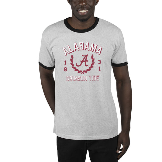 Men's Uscape Apparel Ash/Black Alabama Crimson Tide Renew Ringer T-Shirt