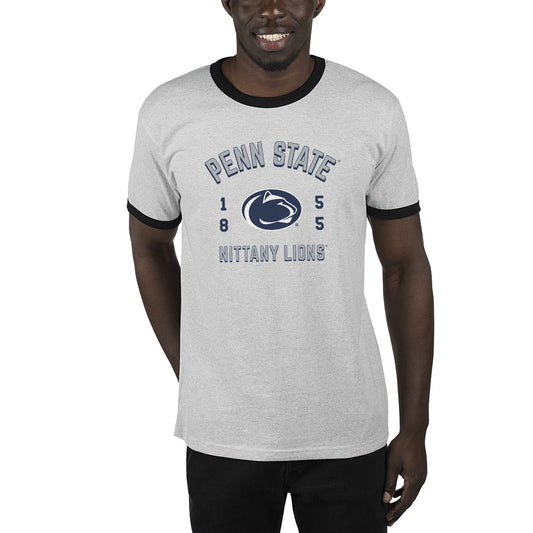 Men's Uscape Apparel Ash/Black Penn State Nittany Lions Renew Ringer T-Shirt