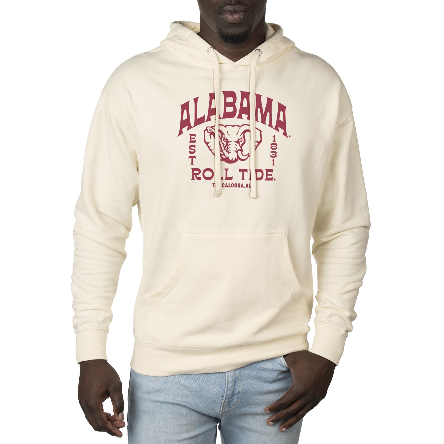 Men's Uscape Apparel Cream Alabama Crimson Tide Standard Pullover Hoodie