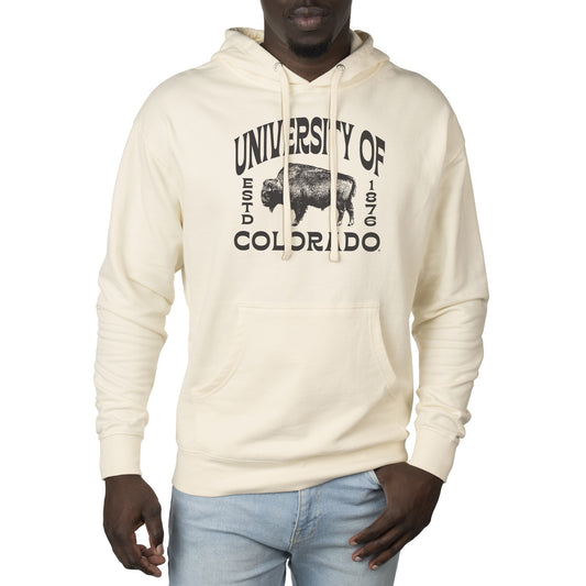 Men's Uscape Apparel Cream Colorado Buffaloes Standard Pullover Hoodie