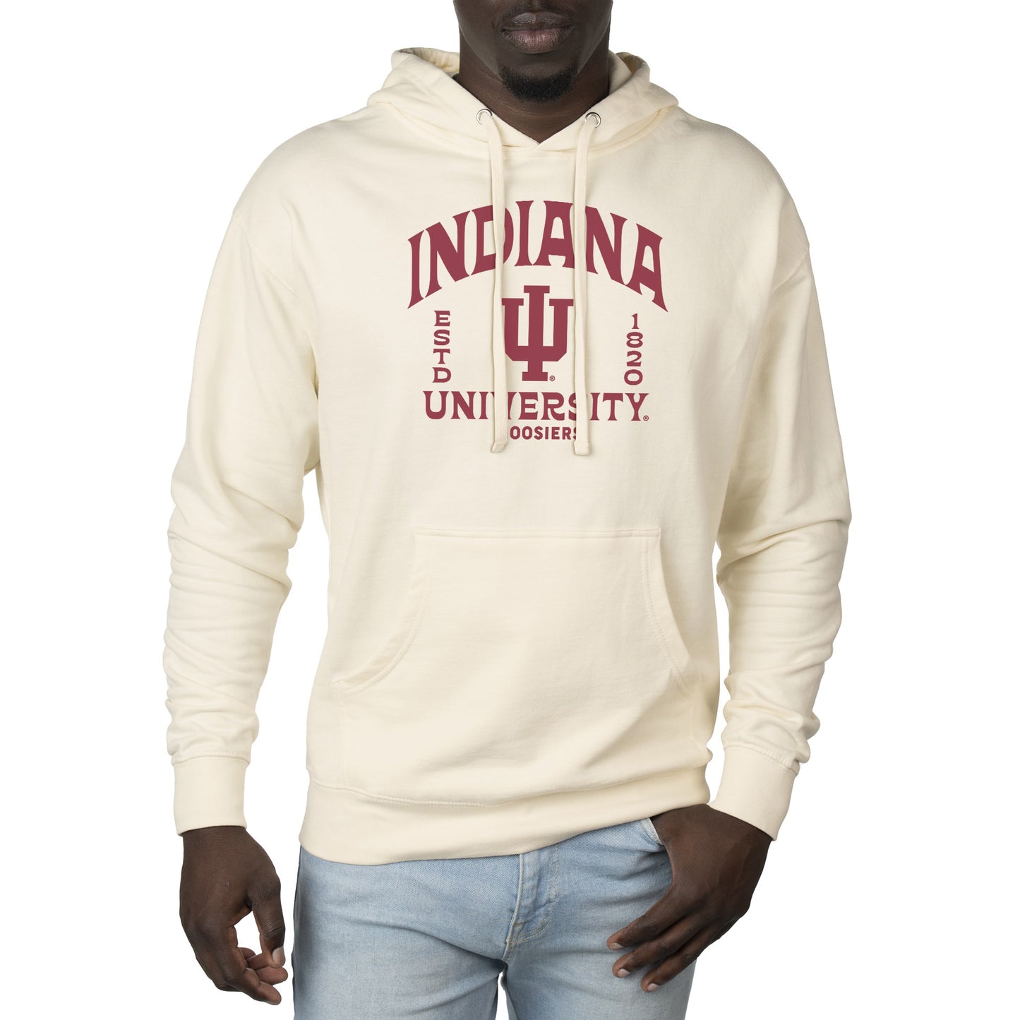 Men's Uscape Apparel Cream Indiana Hoosiers Standard Pullover Hoodie