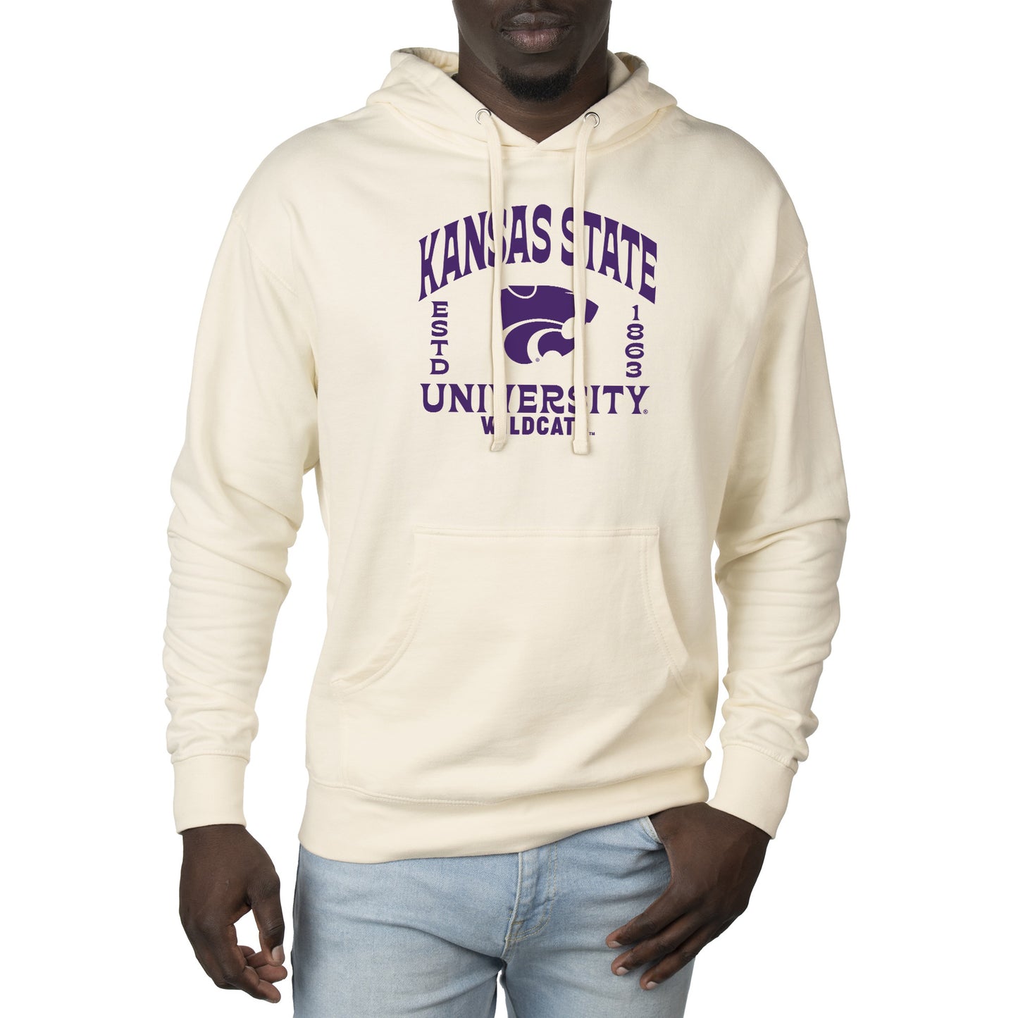 Men's Uscape Apparel Cream Kansas State Wildcats Standard Pullover Hoodie