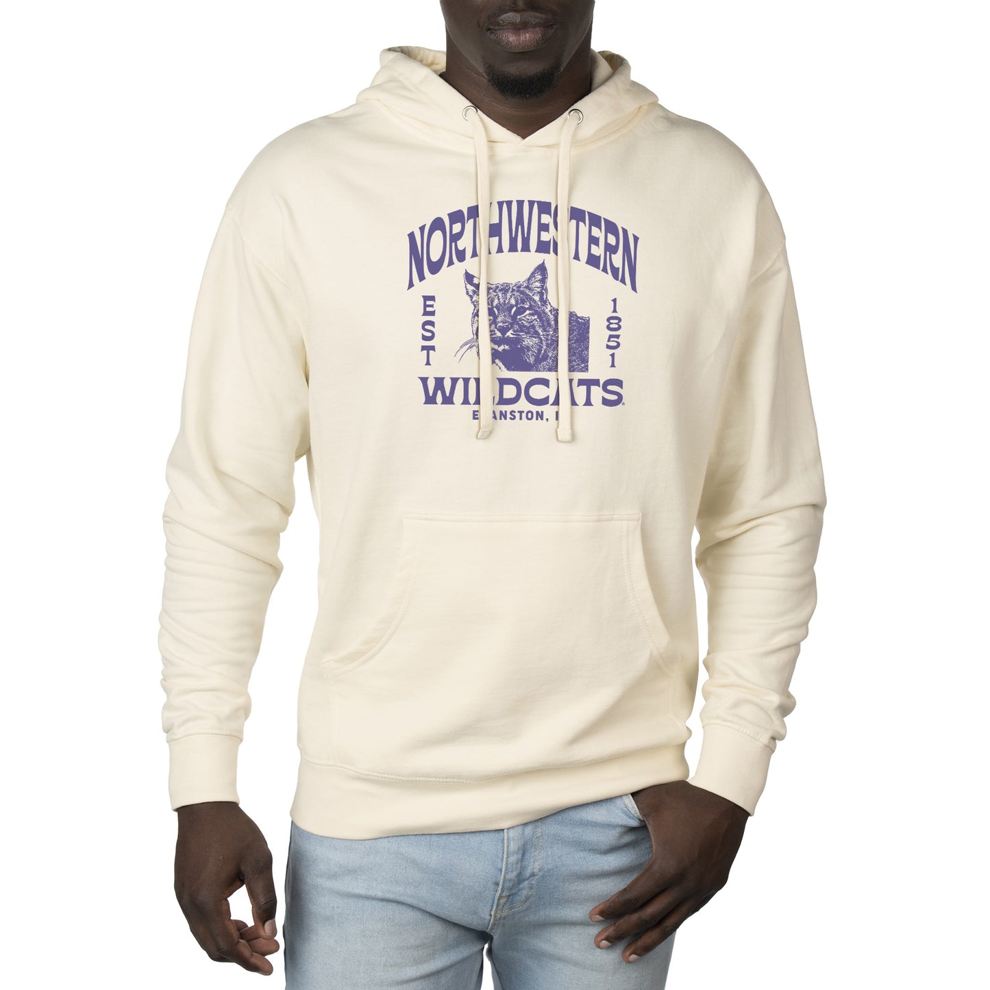 Men's Uscape Apparel Cream Northwestern Wildcats Standard Pullover Hoodie