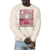 Men's Uscape Apparel Cream Alabama Crimson Tide Premium Heavyweight Crew Neck Sweatshirt