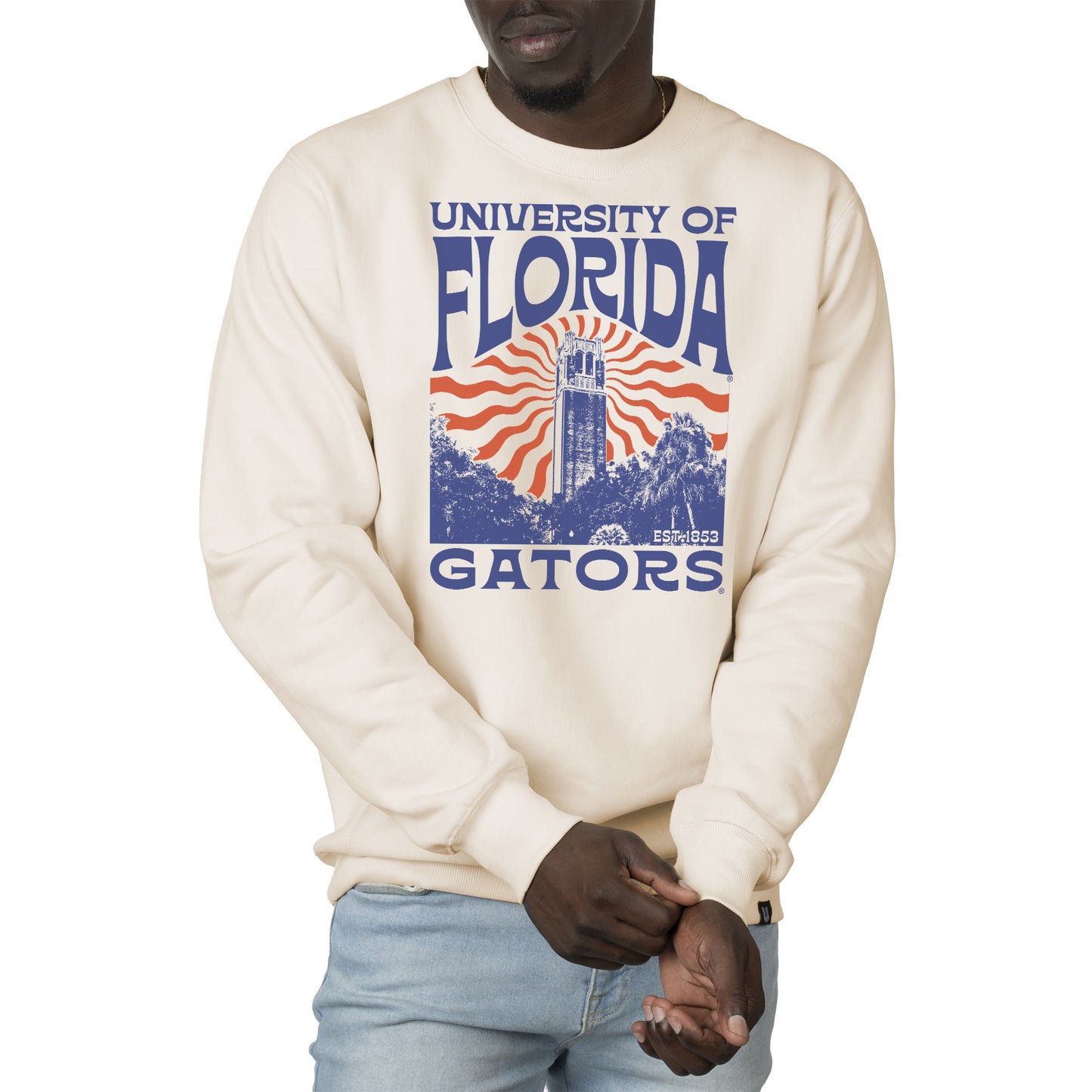 Men's Uscape Apparel Cream Florida Gators Premium Heavyweight Crew Neck Sweatshirt