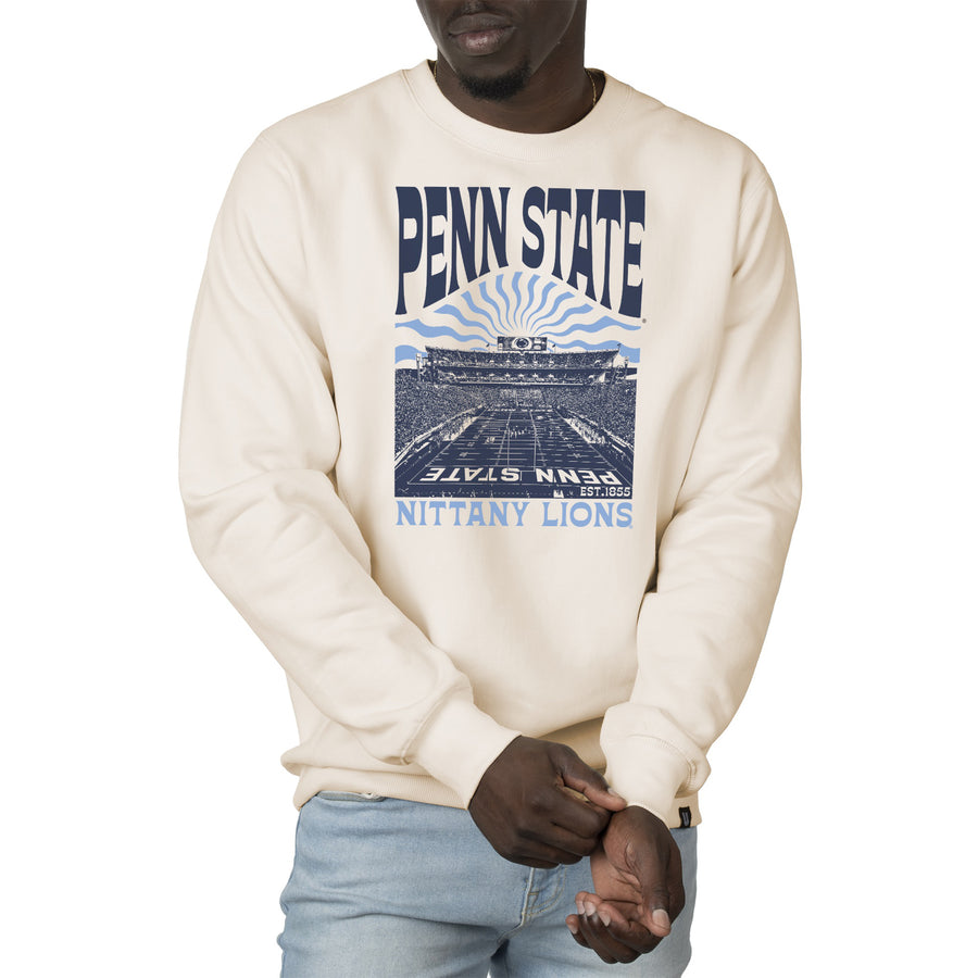 Men's Uscape Apparel Cream Penn State Nittany Lions Premium Heavyweight Crew Neck Sweatshirt