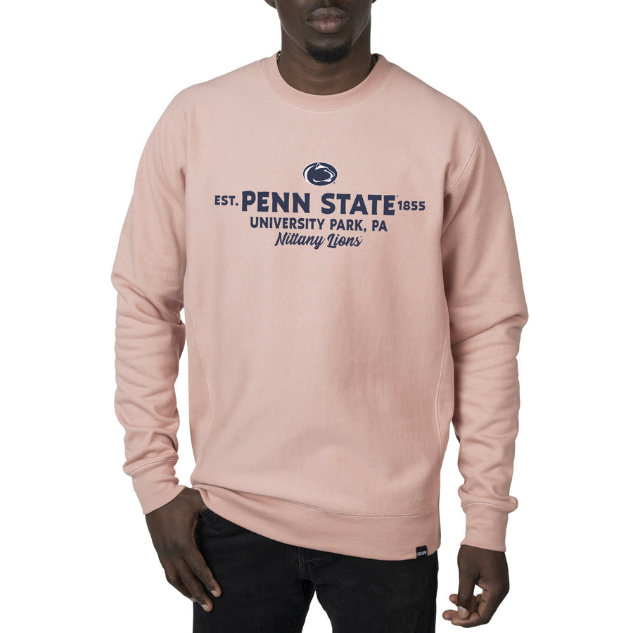 Men's Uscape Apparel Pink Penn State Nittany Lions Premium Heavyweight Crew Neck Sweatshirt
