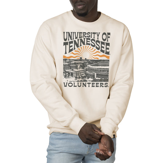 Men's Uscape Apparel Cream Tennessee Volunteers Premium Heavyweight Crew Neck Sweatshirt