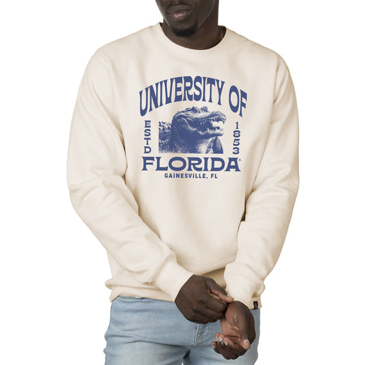 Men's Uscape Apparel Cream Florida Gators Premium Heavyweight Crew Neck Sweatshirt