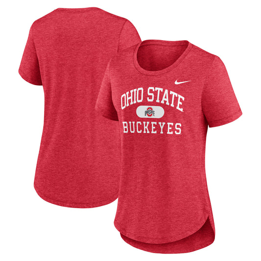 Women's Nike Heather Scarlet Ohio State Buckeyes Blitz T-Shirt