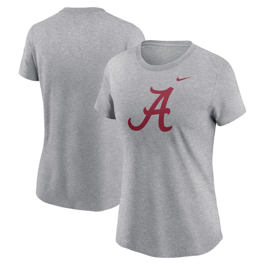 Women's Nike Heather Gray Alabama Crimson Tide Primetime Evergreen Logo T-Shirt