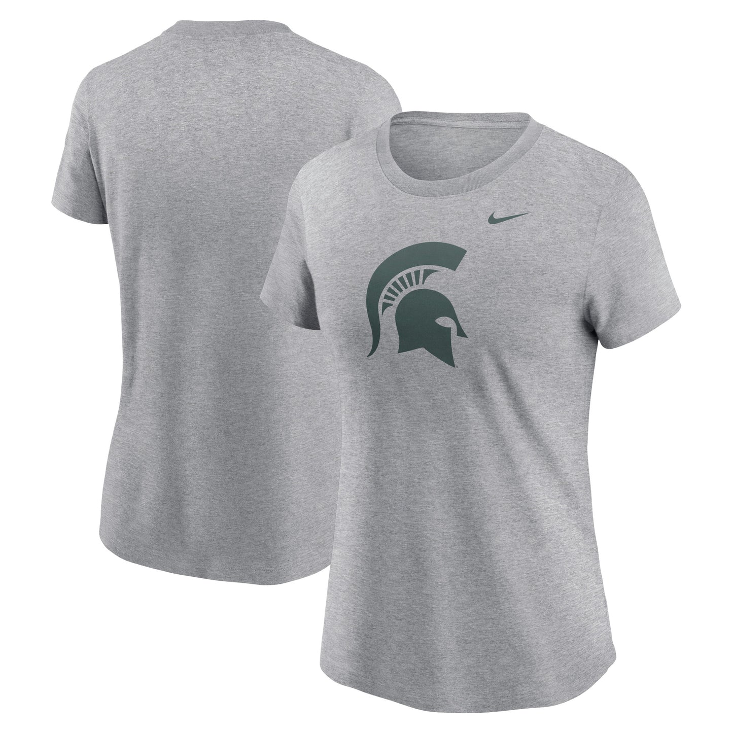 Women's Nike Heather Gray Michigan State Spartans Primetime Evergreen Logo T-Shirt