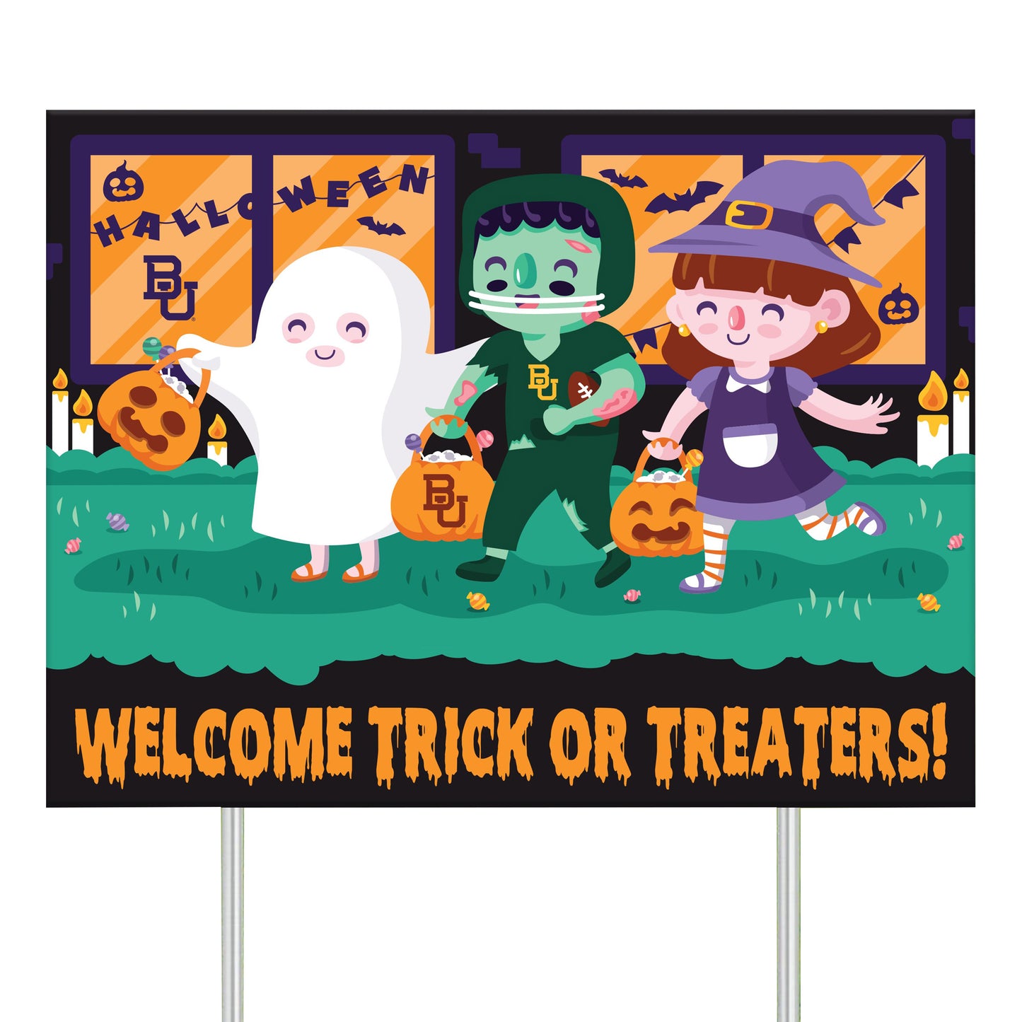 Baylor Bears 24" Welcome Trick Or Treaters Yard Sign