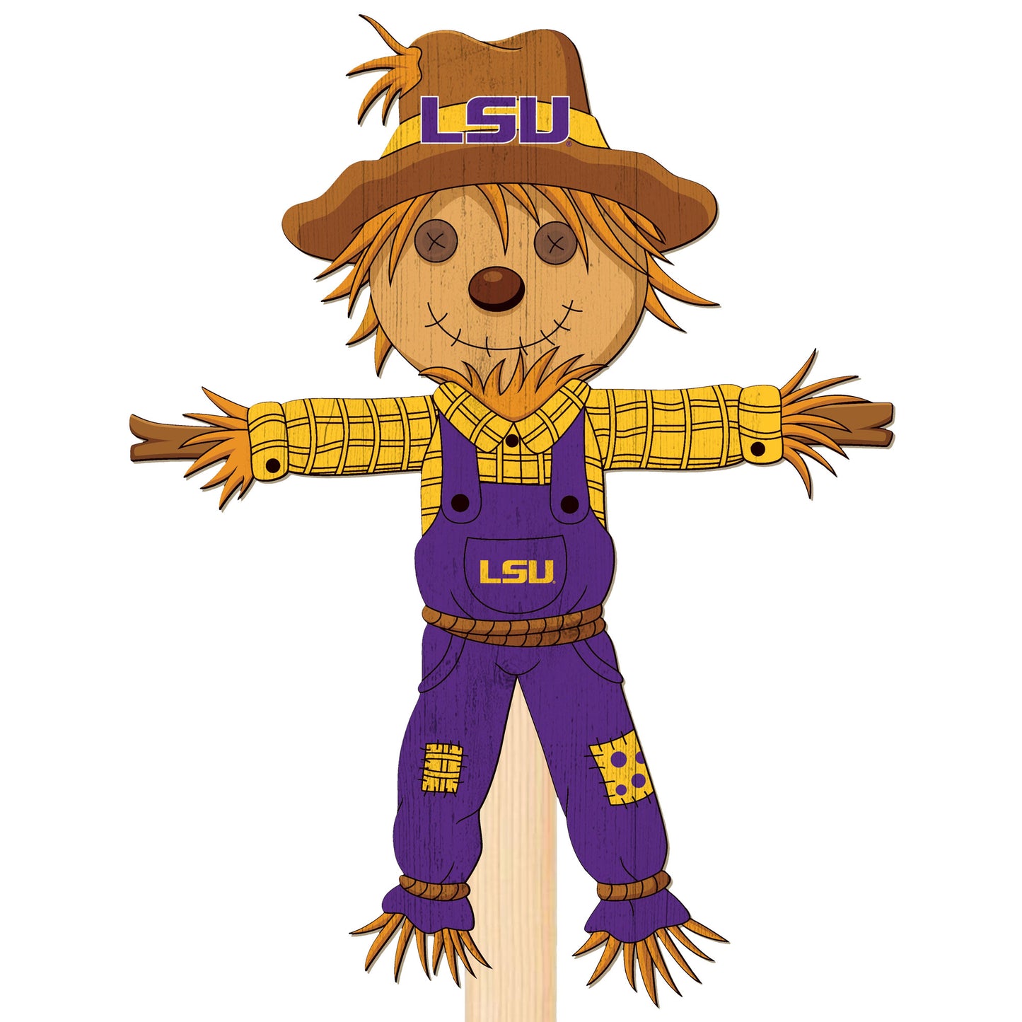 LSU Tigers 12" Scarecrow Yard Stake