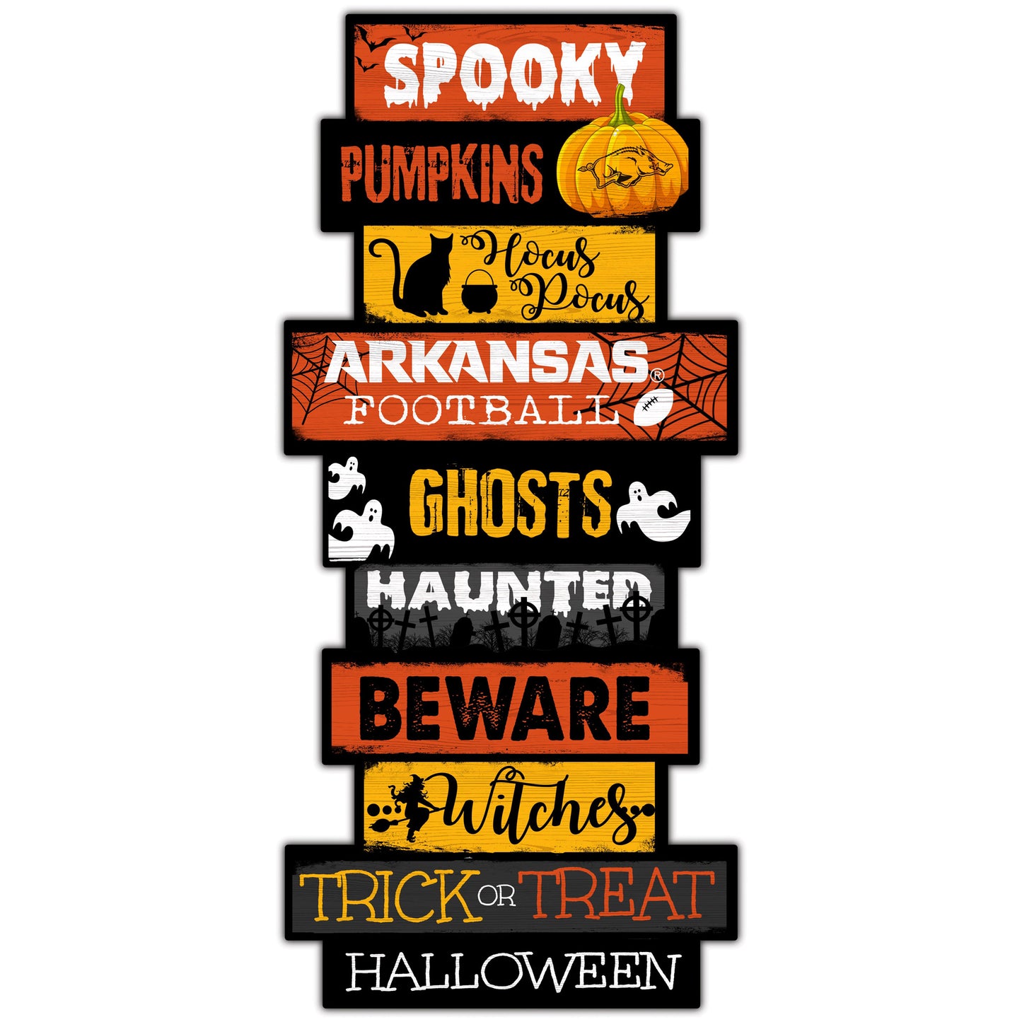 Arkansas Razorbacks 24'' Halloween Celebration Stack Sign