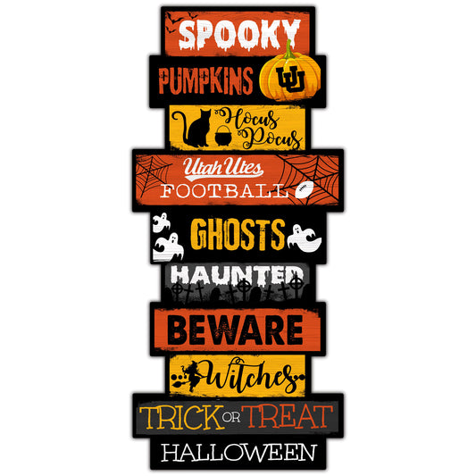 Utah Utes 24'' Halloween Celebration Stack Sign