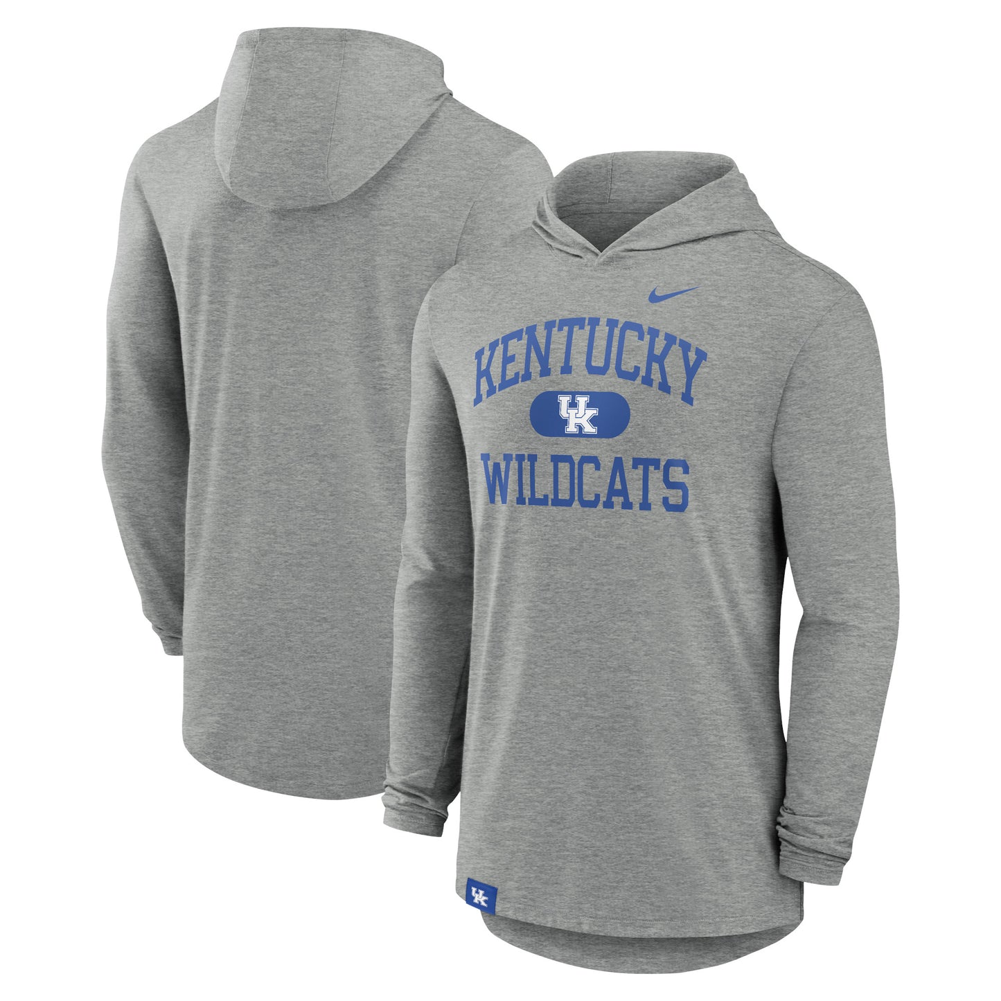 Men's Nike Heather Gray Kentucky Wildcats Blitz Hoodie Long Sleeve T-Shirt