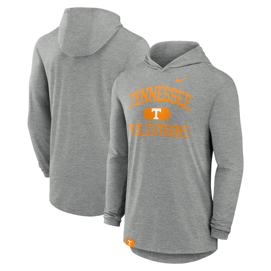 Men's Nike Heather Gray Tennessee Volunteers Blitz Hoodie Long Sleeve T-Shirt