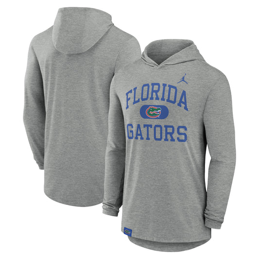 Men's Jordan Brand Heather Gray Florida Gators Blitz Hoodie Long Sleeve T-Shirt