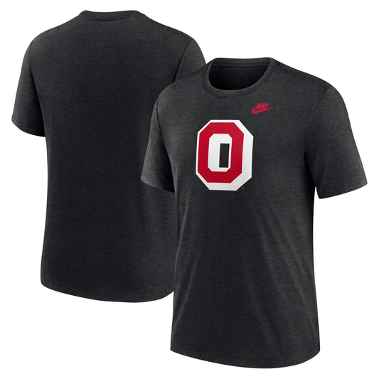 Men's Nike Heather Black Ohio State Buckeyes Blitz Evergreen Legacy Primary Tri-Blend T-Shirt