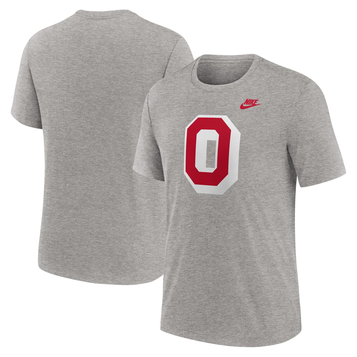 Men's Nike Heather Gray Ohio State Buckeyes Blitz Evergreen Legacy Primary Tri-Blend T-Shirt